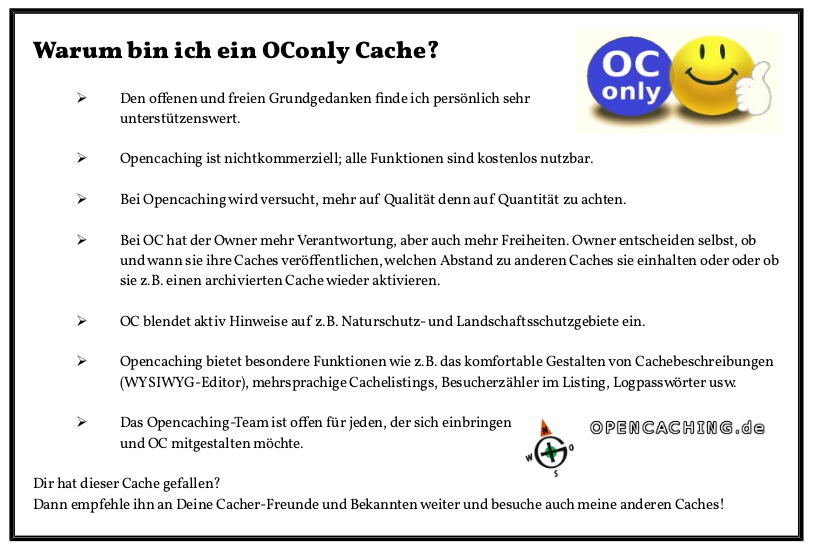 Warum OConly-Cache (Normal) ca. 11,5x7,5cm von fabdo Download (odt) Download (pdf)