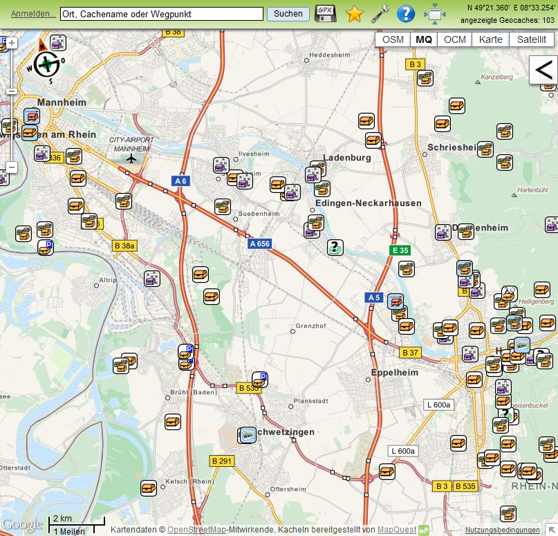 Geocache map – Opencaching-Wiki